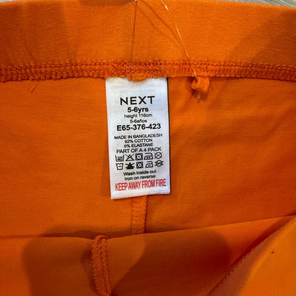 NWT - NEXT Kids Cotton Stretchy Shorts Set - Green and Orange - Size 5-6 years - Picture 3 of 3